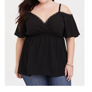 Torrid Off the Shoulder Sheer Top